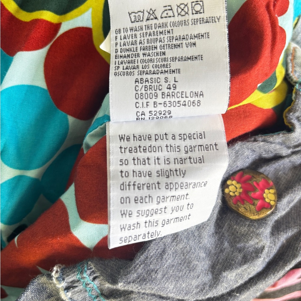 Vintage Desigual Denim Patchwork Assymetrical Flo… - image 10